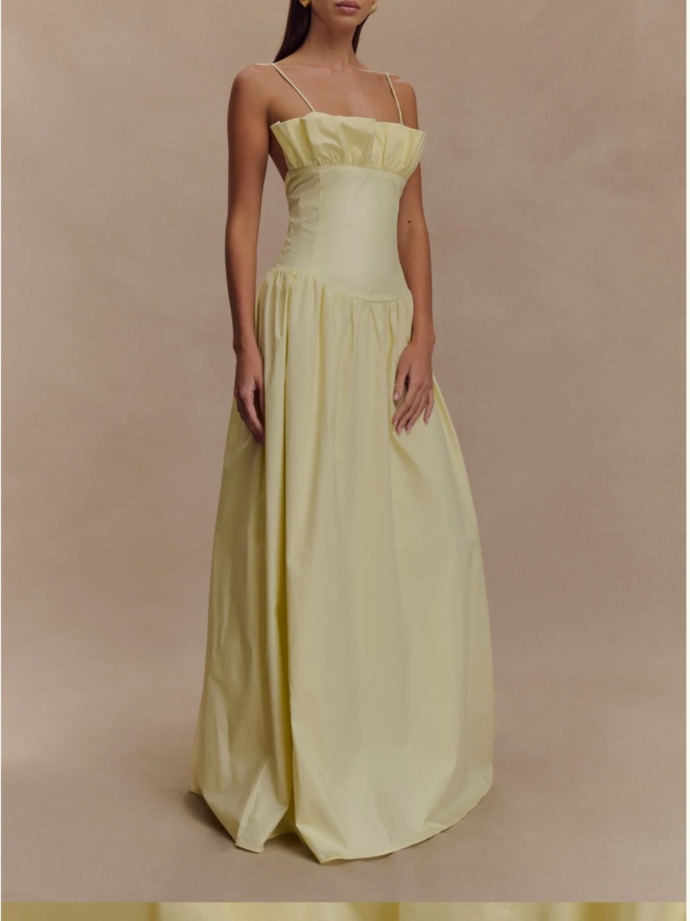 Meshki Janis Yellow ruffle Maxi Dress